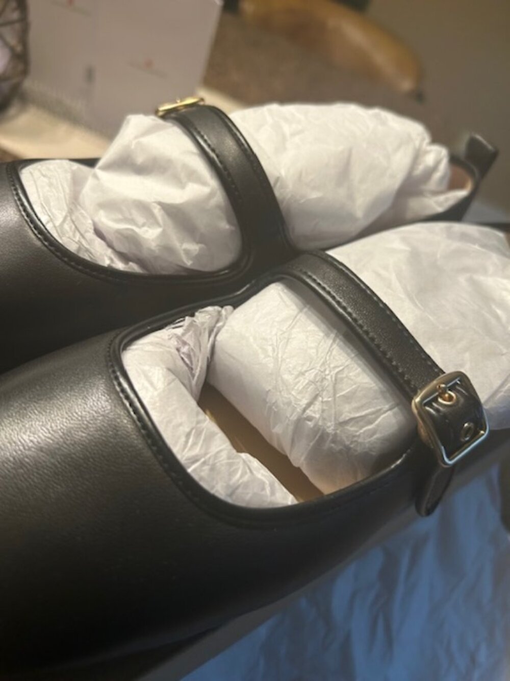 Coach Black C Rivet Leather Mary Jane Flats - Picture 4 of 12